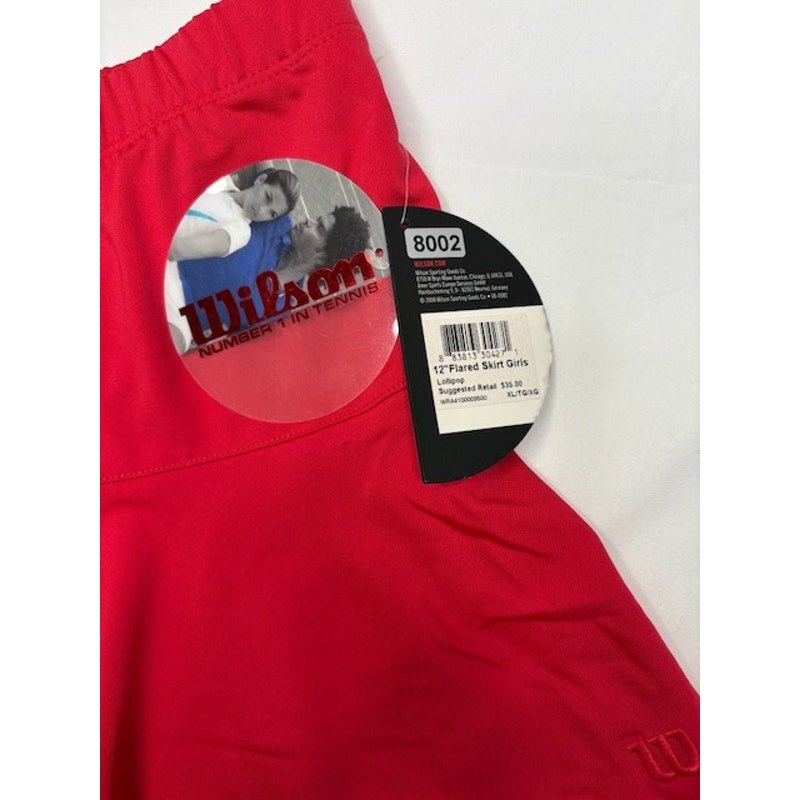 Wilson 12" Flared Tennis Skirt Elastic Waist Pull-On Lollipop Girls Size XL