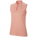 Nike Dri-FIT Victory Sleeveless Golf Polo Printed V-Neck Pink Womens XS