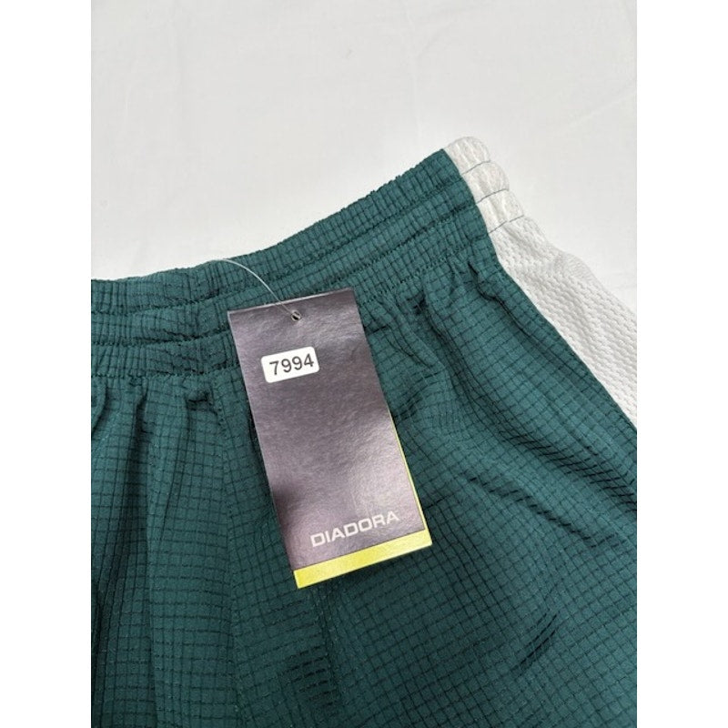 Diadora Soccer Football Shorts Elastic Waist Pull-On Green/White Youth Sz YL