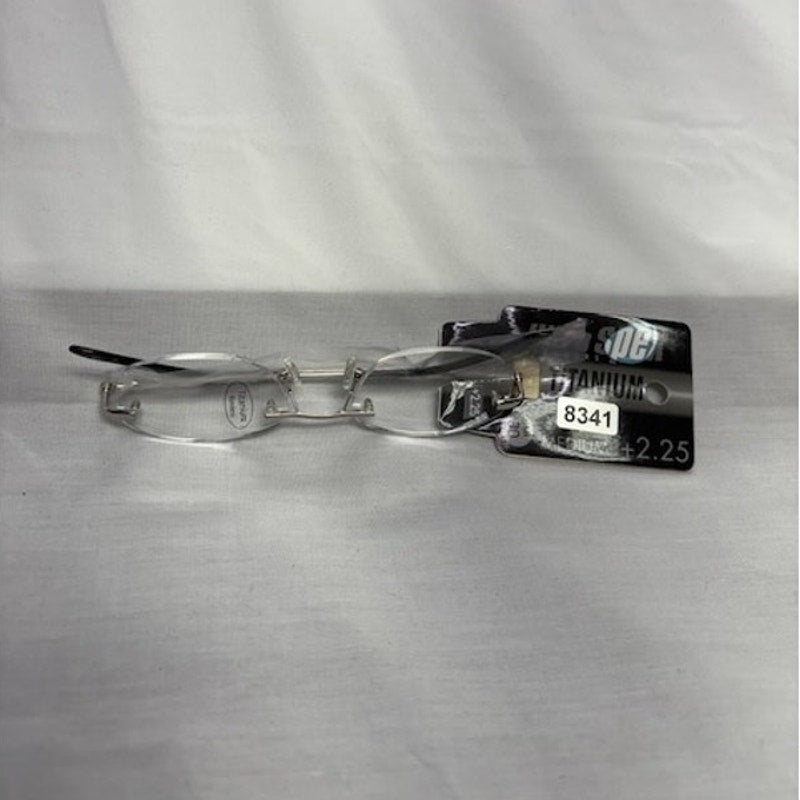Ultra Spex Titanium Reading Glasses +2.25 Medium Lightweight Black Frame