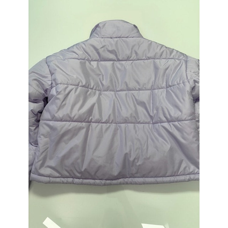 Celebrity Pink Cropped Puffer Coat Front Zipper Lined Purple Womens Size L