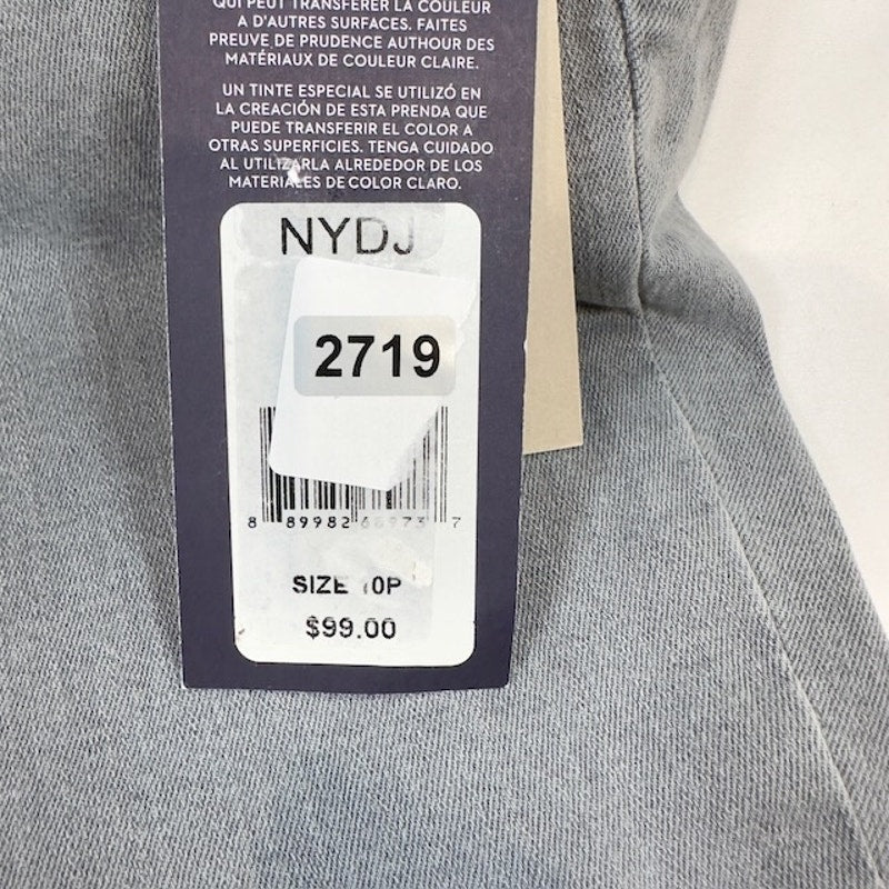 NYDJ Marilyn Straight Crop Capri Jeans Mid Rise Cuffed Hem Gray Womens Size 10P