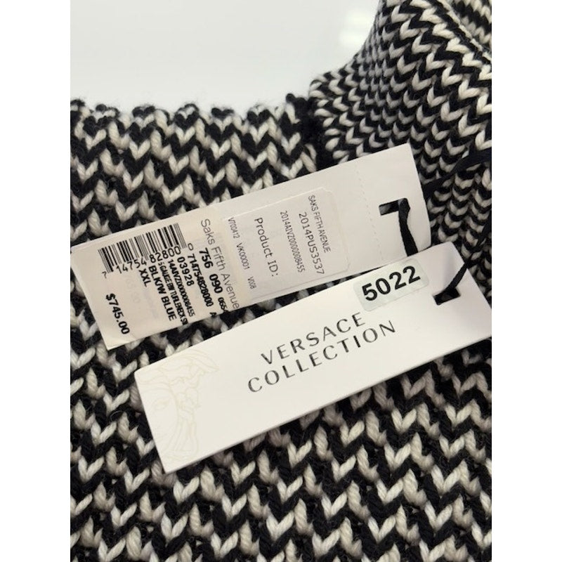 Versace Collection Turtleneck Sweater Pullover Black/White Womens Size XXL