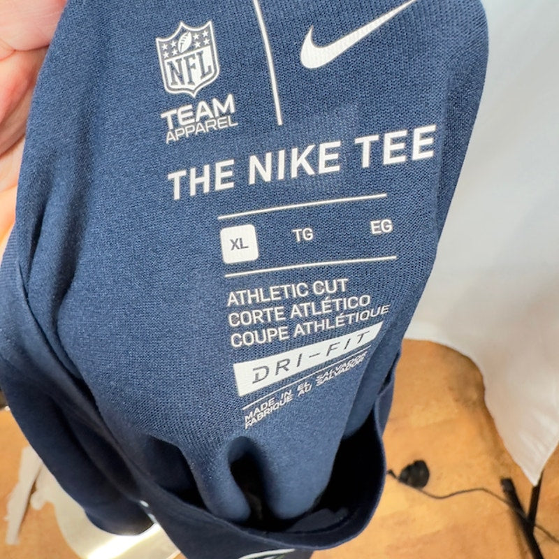 Nike NFL Seattle Seahawks Graphic T-Shirt Crewneck Short Sleeve Navy Mens XL
