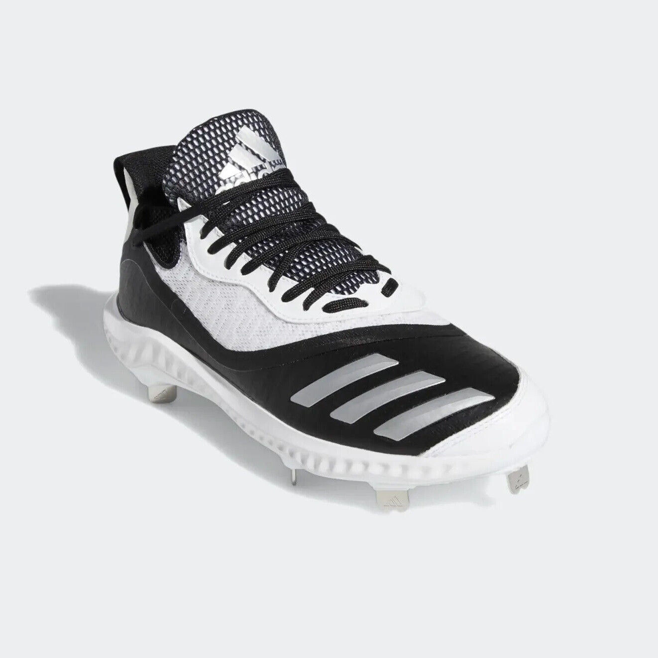 Adidas Icon V Bounce Iced Out Metal Cleats Shoes EE4131 Black White Mens 12