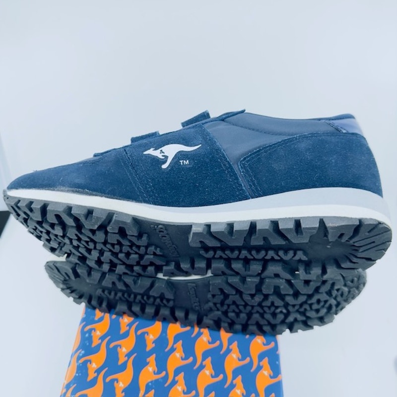 KangaROOS 80' Tennis Shoes Suede Double Strap Hook & Loop Dark Blue Kids 6.5