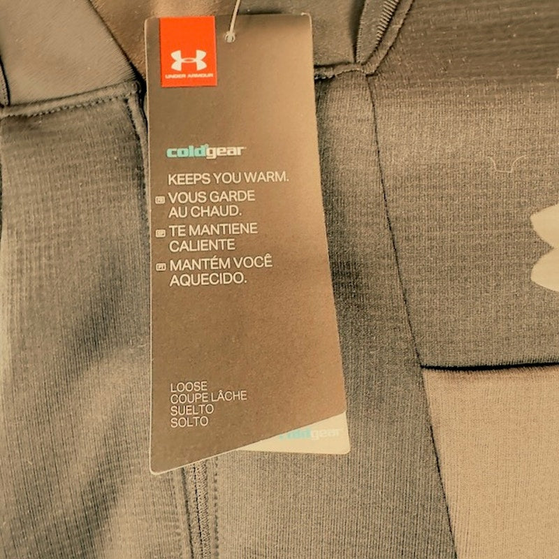 Under Armour ColdGear Fleece 1/2 Zip Sweatshirt Loose Fit Black Mens Medium