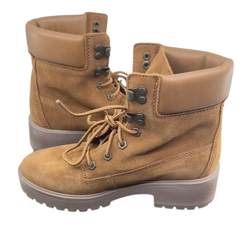 Timberland Carnaby Cool Leather Combat Boots A1UPW Lace Up Brown Womens 7.5