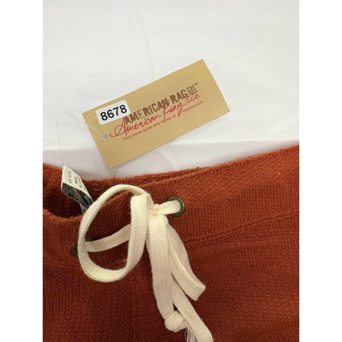 American Rag Cie Shorts Mid Rise Drawstring Elastic Waist Rust Womens XS