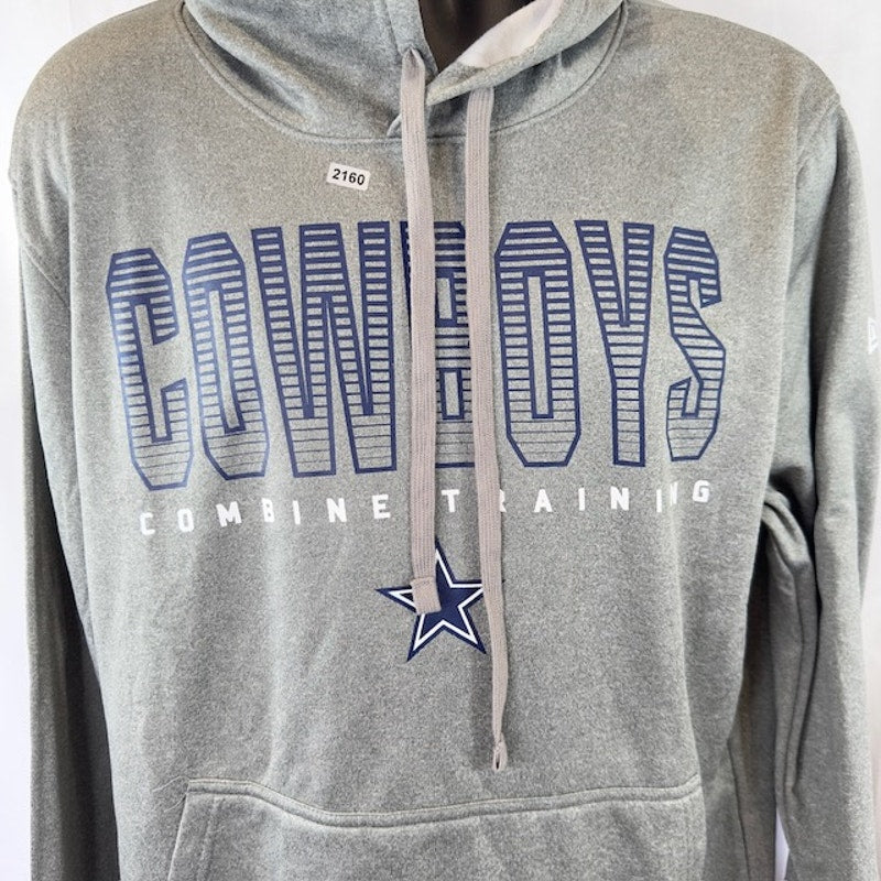 New Era NFL Dallas Cowboys Combine Training Pullover Hoodie Gray Mens Size L