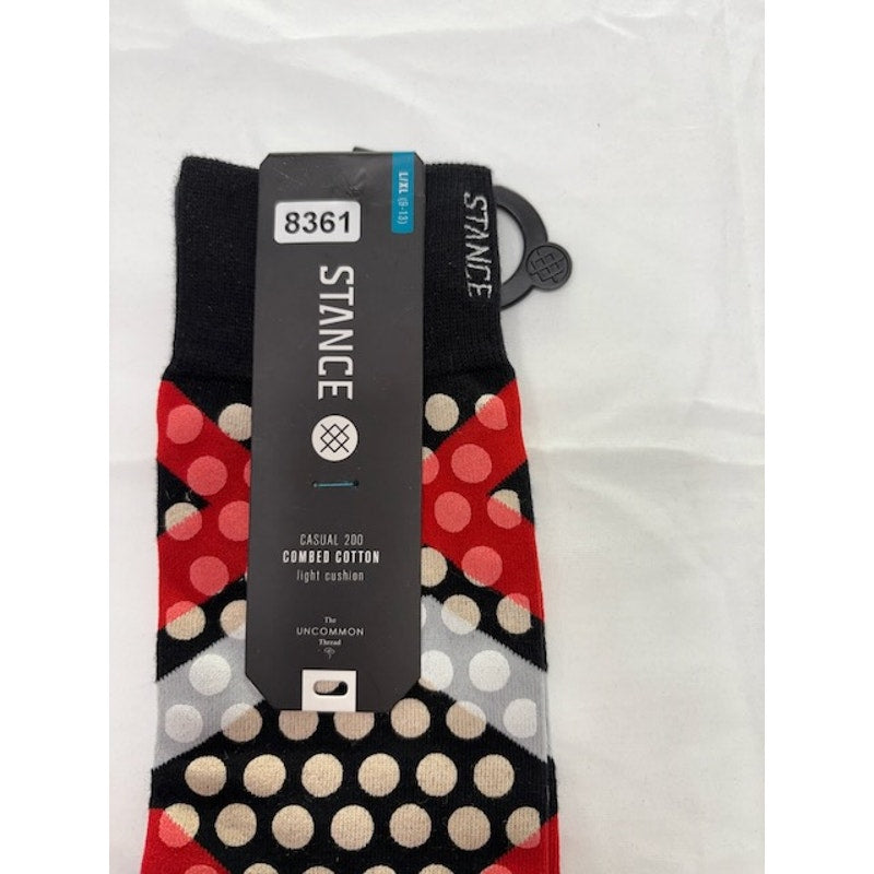 Stance Whiteout Crew Socks Polka Dot Black/Multicolor Adult Size L/XL 9-13