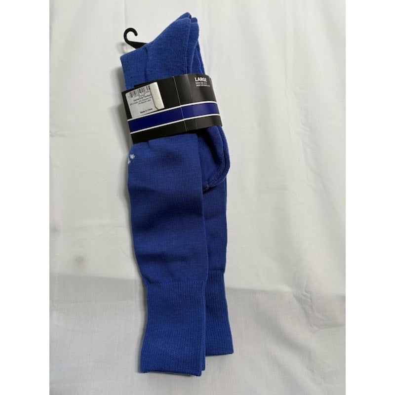 2 Pairs Adidas Gametime Football Socks Knee High Blue/White Mens Sz L 10-13