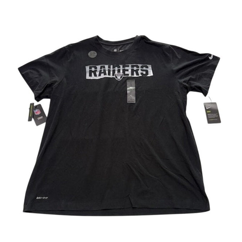 Nike Dri-Fit NFL Las Vegas Raiders T-Shirt Standard Fit Black Mens Size XXL