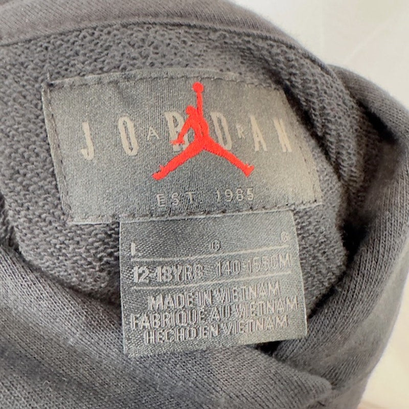 Jordan Jumpman by Nike Boxy Hoodie Pullover Cropped Cut Black Red Girls Size L