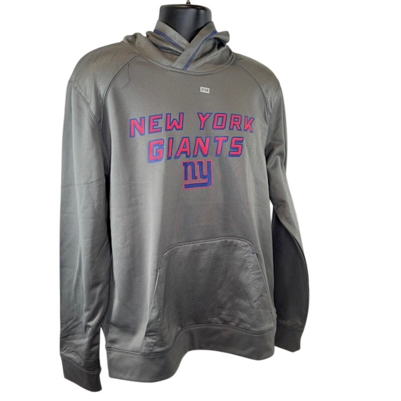 NFL New York Giants Geo Fused Pullover Hoodie Long Sleeves Gray Mens Size L