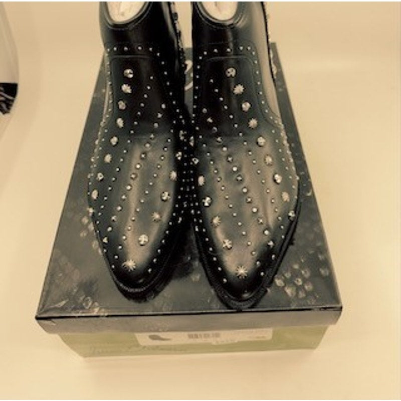 Sam Edelman Brian Ankle Western Boots Pointed Toe Leather Black Womens Size 6M