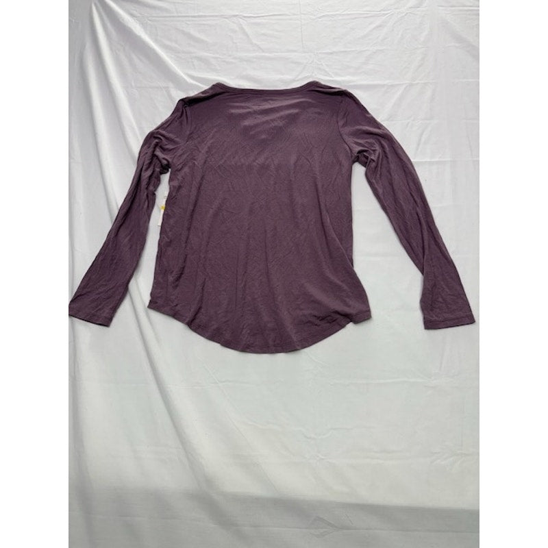 The Cozy Tee by Hippie Rose Long Sleeve Lace Up T-Shirt Lilac Womens Size M