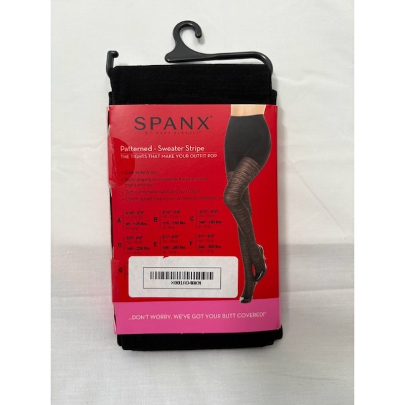 SPANX Tight-End-Tights Patterned - Sweater Stripe Shapewear Black Size B