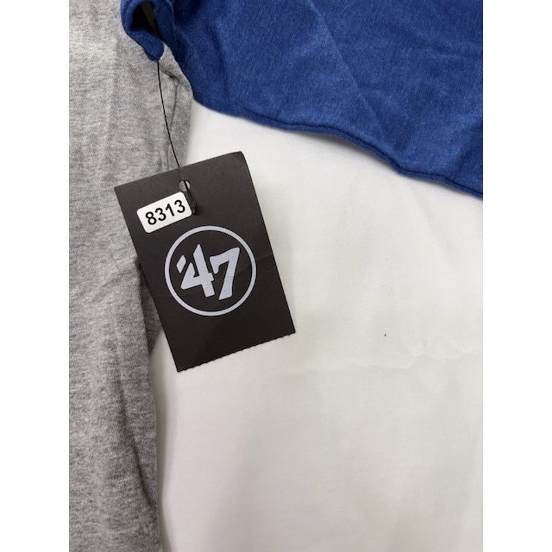 NWT '47 Brand Texas Rangers 3/4 Raglan Sleeve Crewneck Blue/Dark Gray Mens Sz M