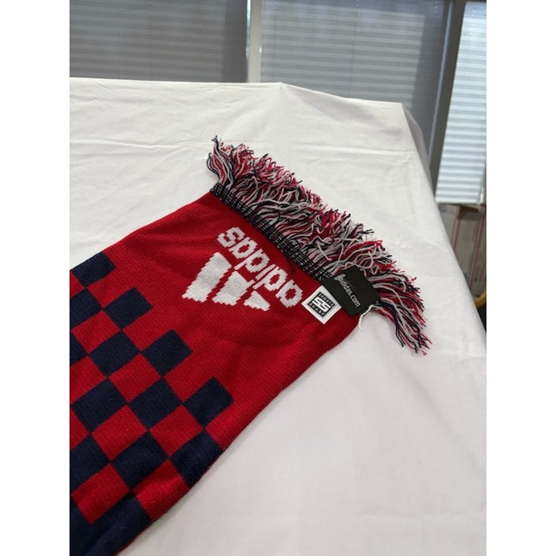Adidas FC Red Bulls New York MLS Soccer Scarf Double Sided Red/Navy Blue