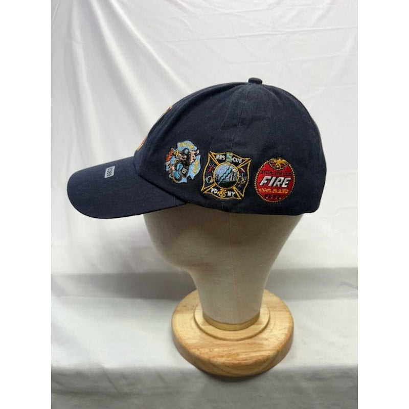 FDNY Fire Department City of New York Strapback Hat Embroidered Cap Navy OSFA