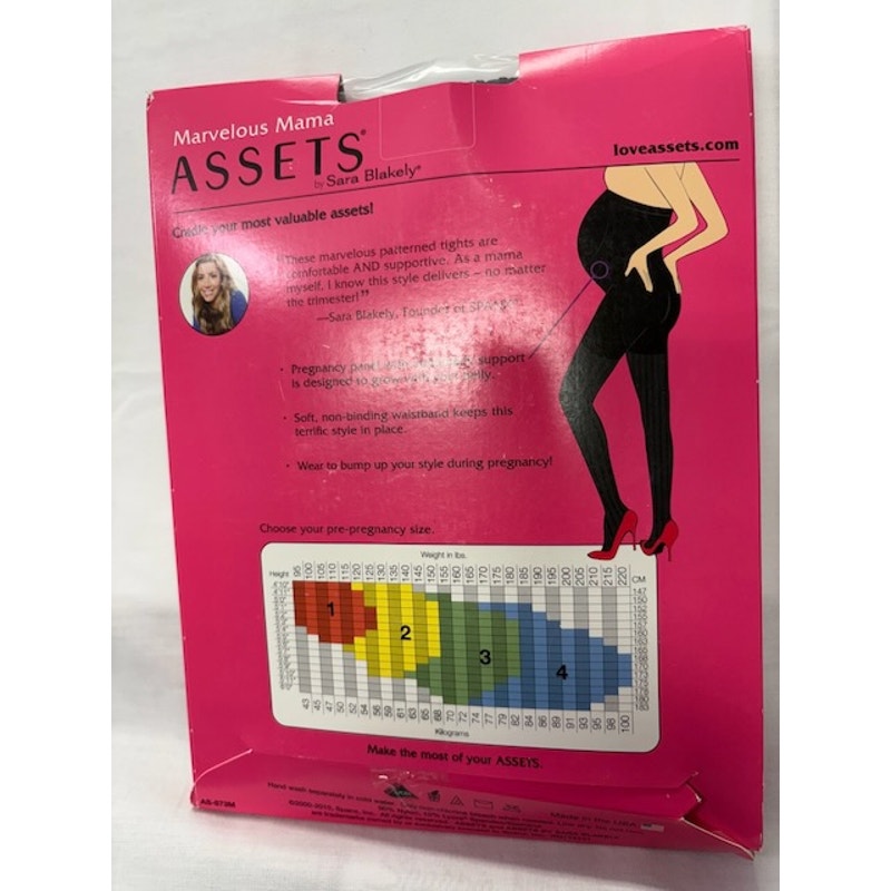 Assets by Sara Blakely Maternity Tights Textured Mama Opaque Stripe Black 3