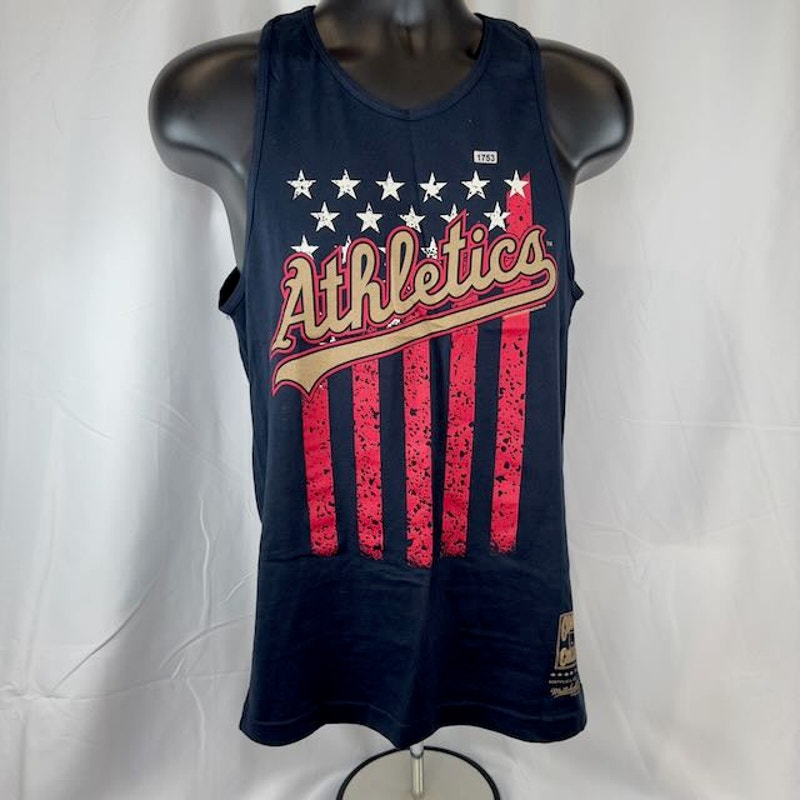 Mitchell & Ness MLB Seattle Mariners Stars Stripe Tank Top Crewneck Navy Size S