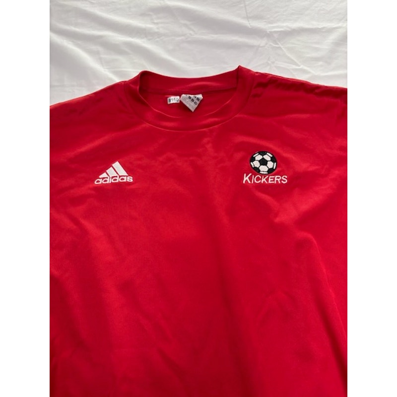 Adidas Kickers Training Jersey Shirt Short Sleeve Crew Neck Red Mens Size L