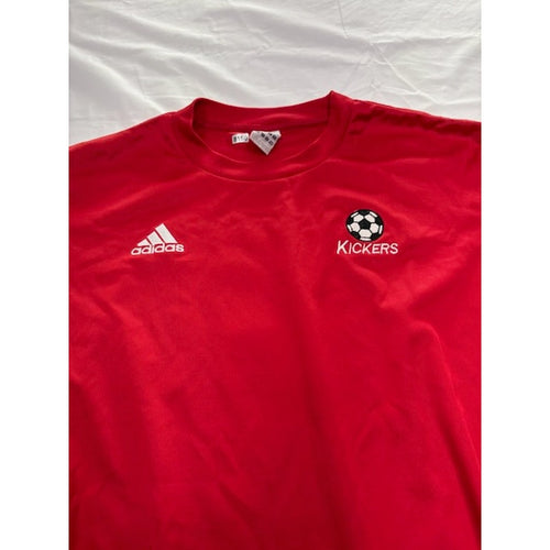 Adidas Kickers Training Jersey Shirt Short Sleeve Crew Neck Red Mens Size L
