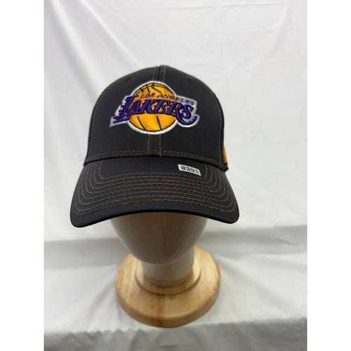 Adidas LA Los Angeles Lakers Fitted Hat Cap NBA Basketball Black Adult S/M