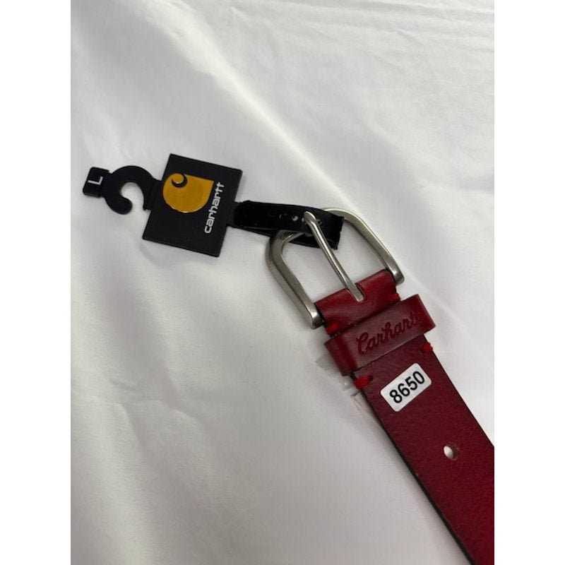 Carhartt Cowhide Leather Belt Heavy Duty Workwear Red Brown Mens Size L