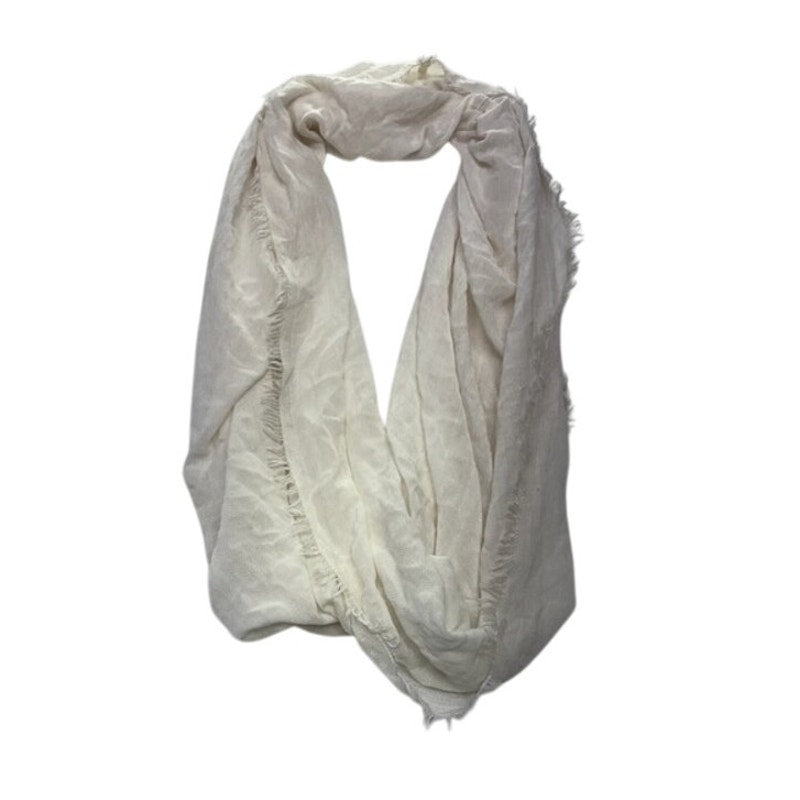 Infinity Scarf Fringe Lightweight Circle Loop Wrap Soft Womens White One Size
