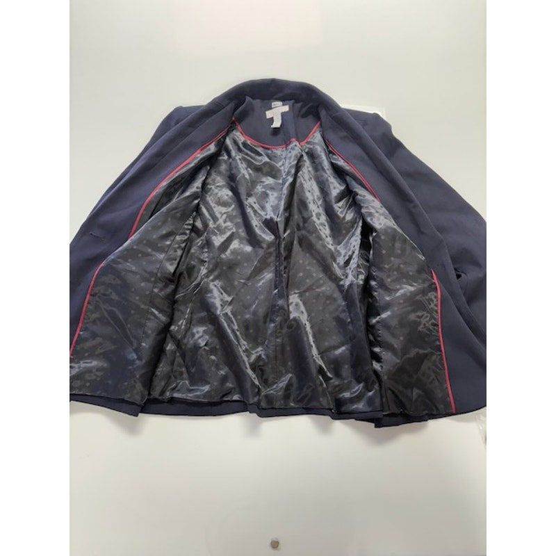 Charter Club Blazer Two Button Front Notched Lapel Navy Blue Womens Size 10P