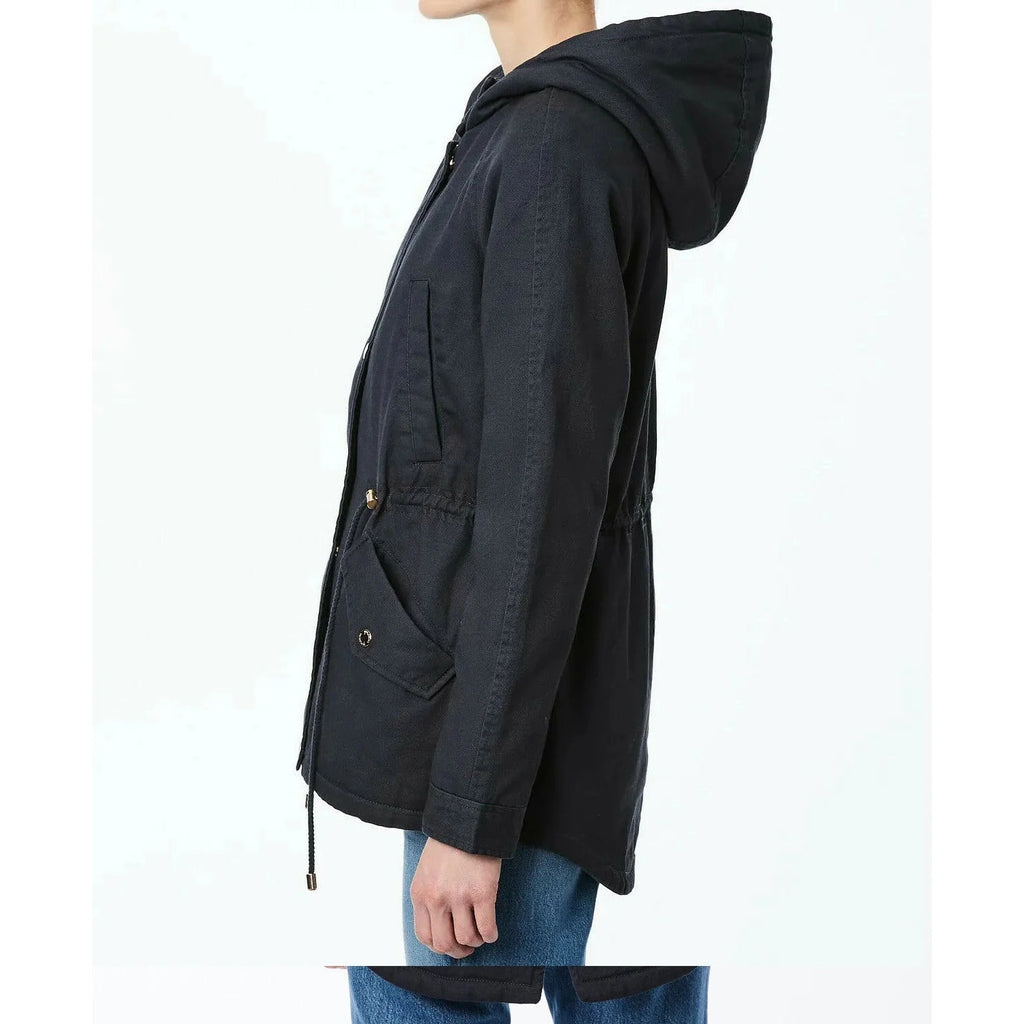 Collection B Lightweight Twill Hooded Anorak Jacket Graphite Womens Size S