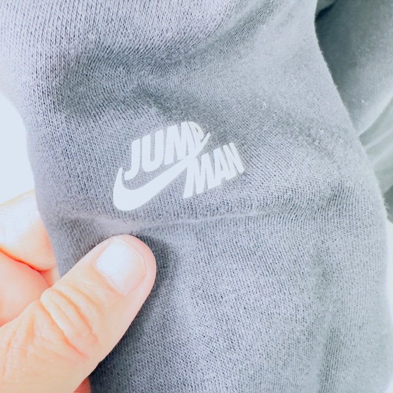 Nike Flight MVP Jumpman Fleece Pullover Hoodie Relaxed Fit Gray Mens Large