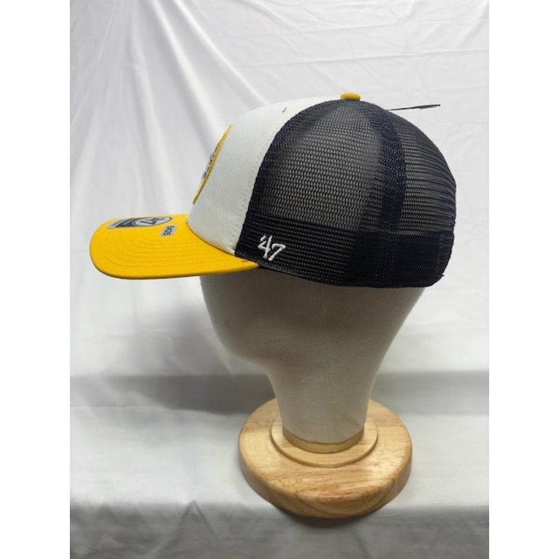 47 Brand Trucker Hat Michigan Wolverines NCAA Mesh Snapback Gray Yellow OSFA