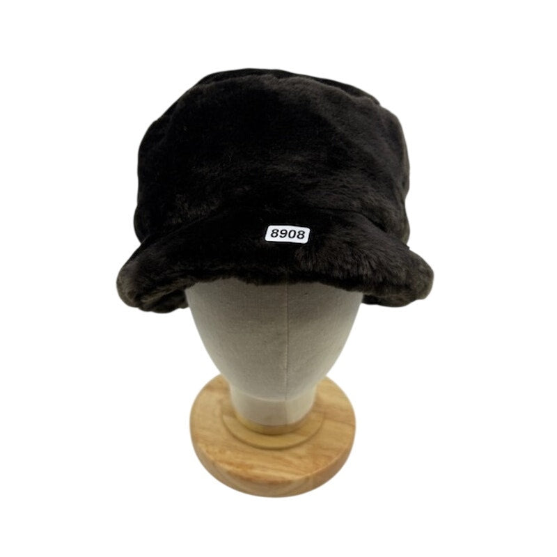 Saks Fifth Avenue Faux Fur Bucket Hat Soft Plush Winter Cap Brown Womens OSFM