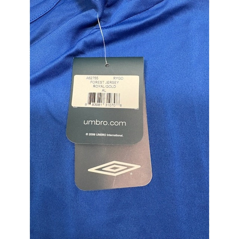 Umbro Soccer Jersey Shirt Short Sleeve V-Neck Royal Blue/Gold Mens Size L