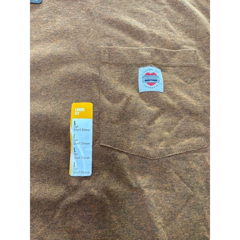 Carhartt Workwear T-Shirt Loose Fit Short Sleeve Brown Mens Size L Tall