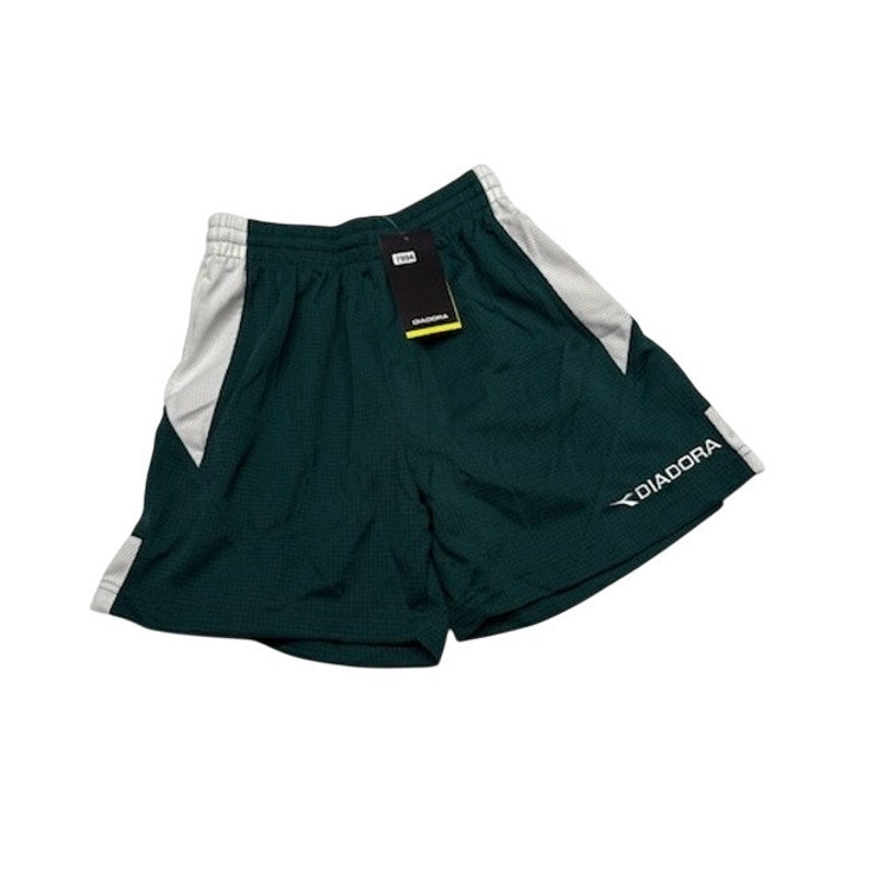 Diadora Soccer Football Shorts Elastic Waist Pull-On Green/White Youth Sz YL