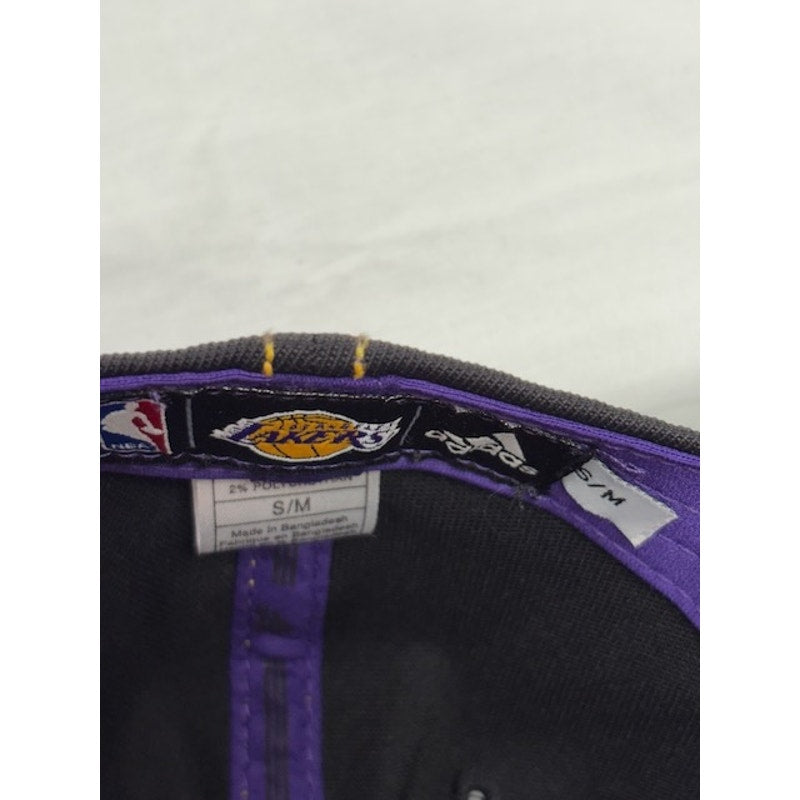 Adidas LA Los Angeles Lakers Fitted Hat Cap NBA Basketball Black Adult S/M