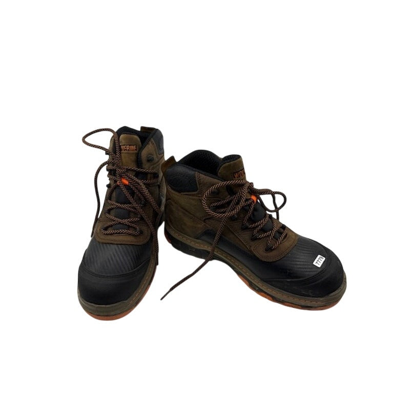 Wolverine Overpass 6" CarbonMax Waterproof Work Boot Black Brown Mens Size 9.5