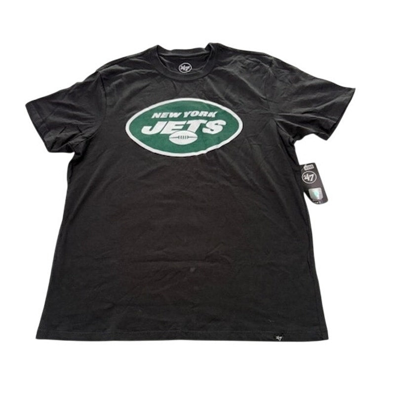 47 Brand New York Jets T-Shirt Short Sleeve Pullover Jet Black Womens Size L