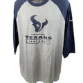 Nike NFL Houston Texans Tri-Blend Wordmark 3/4 Sleeve Tee Gray Navy Mens Size XL