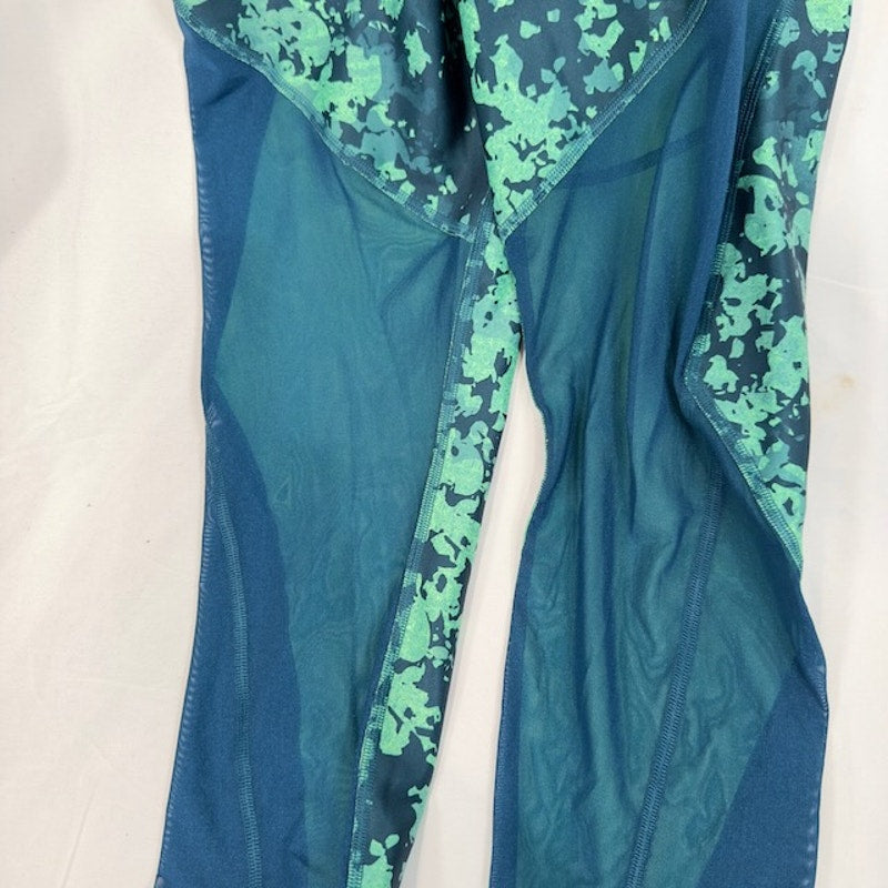 Under Armor Compression Leggings HeatGear Printed Mesh-Inset Green Womens XL