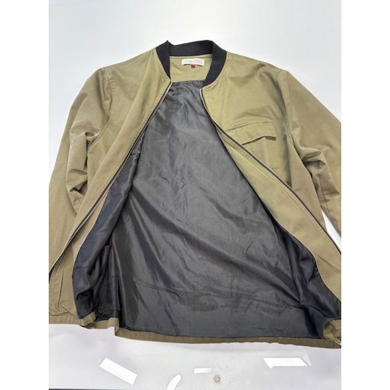 Sovereign Code Bomber Jacket Zip-Up Chest Flap Pocket Olive Green Mens Size L