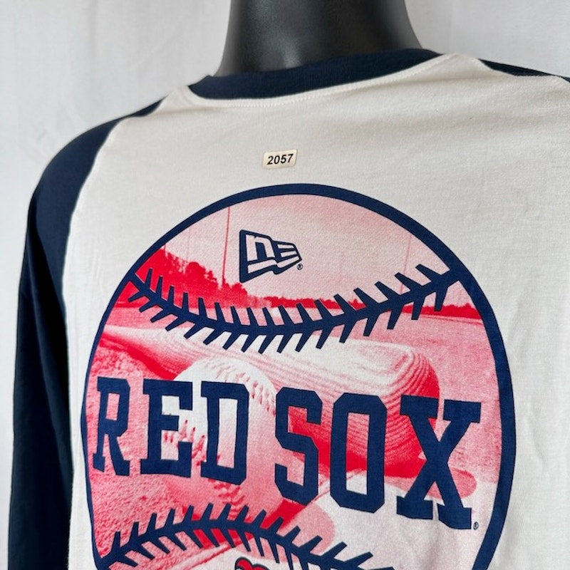 New Era Boston Red Sox T-Shirt Long Sleeves Crew Neck Graphic Print Mens Size XL
