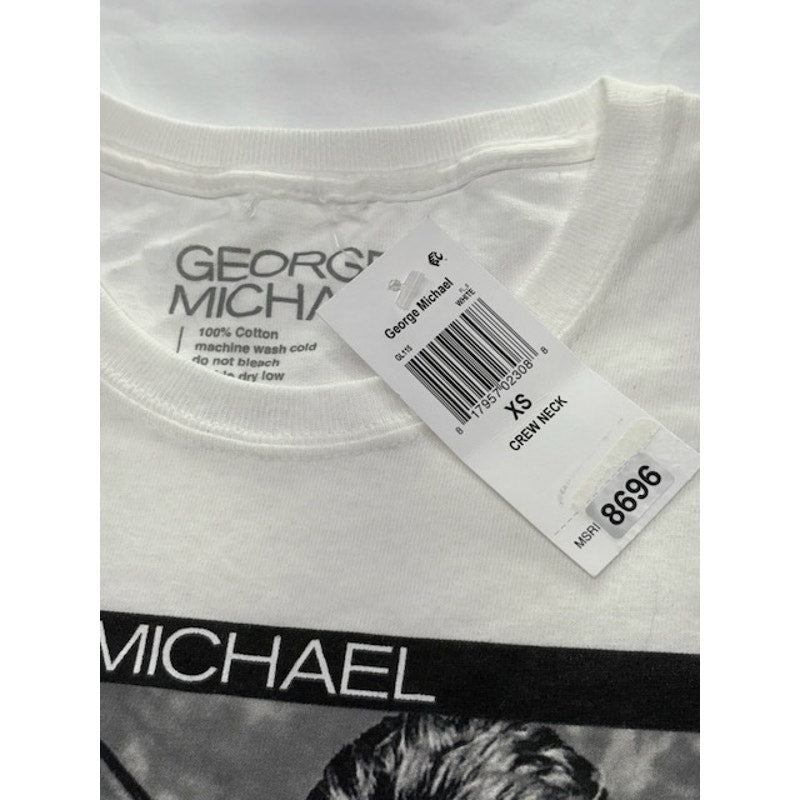 George Michael Graphic T-Shirt Short Sleeve Crewneck Cotton White Womens XS