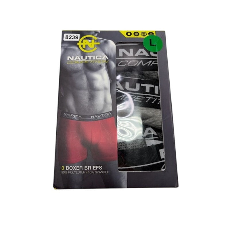 Nautica 3-Pack Competition Performance Boxer Briefs Multicolor Mens Size L