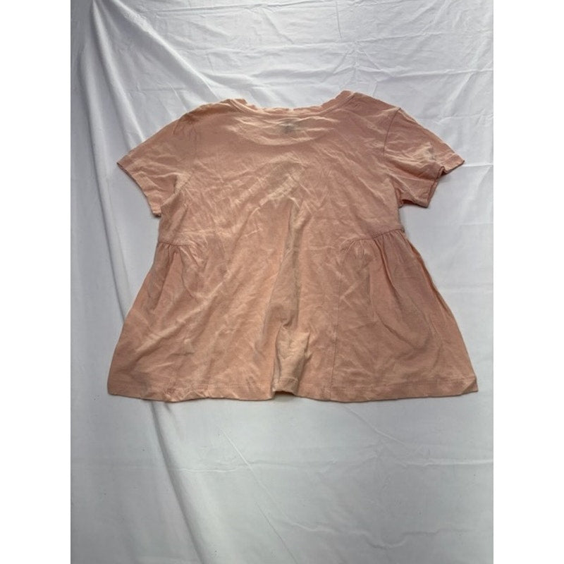 American Rag Cie Babydoll Top Short Sleeve Cotton Peach Womens Size Medium